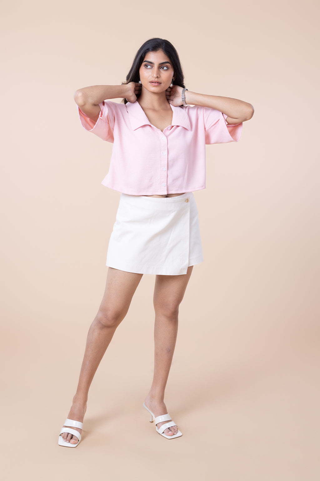 Blush Pink Crop Shirt