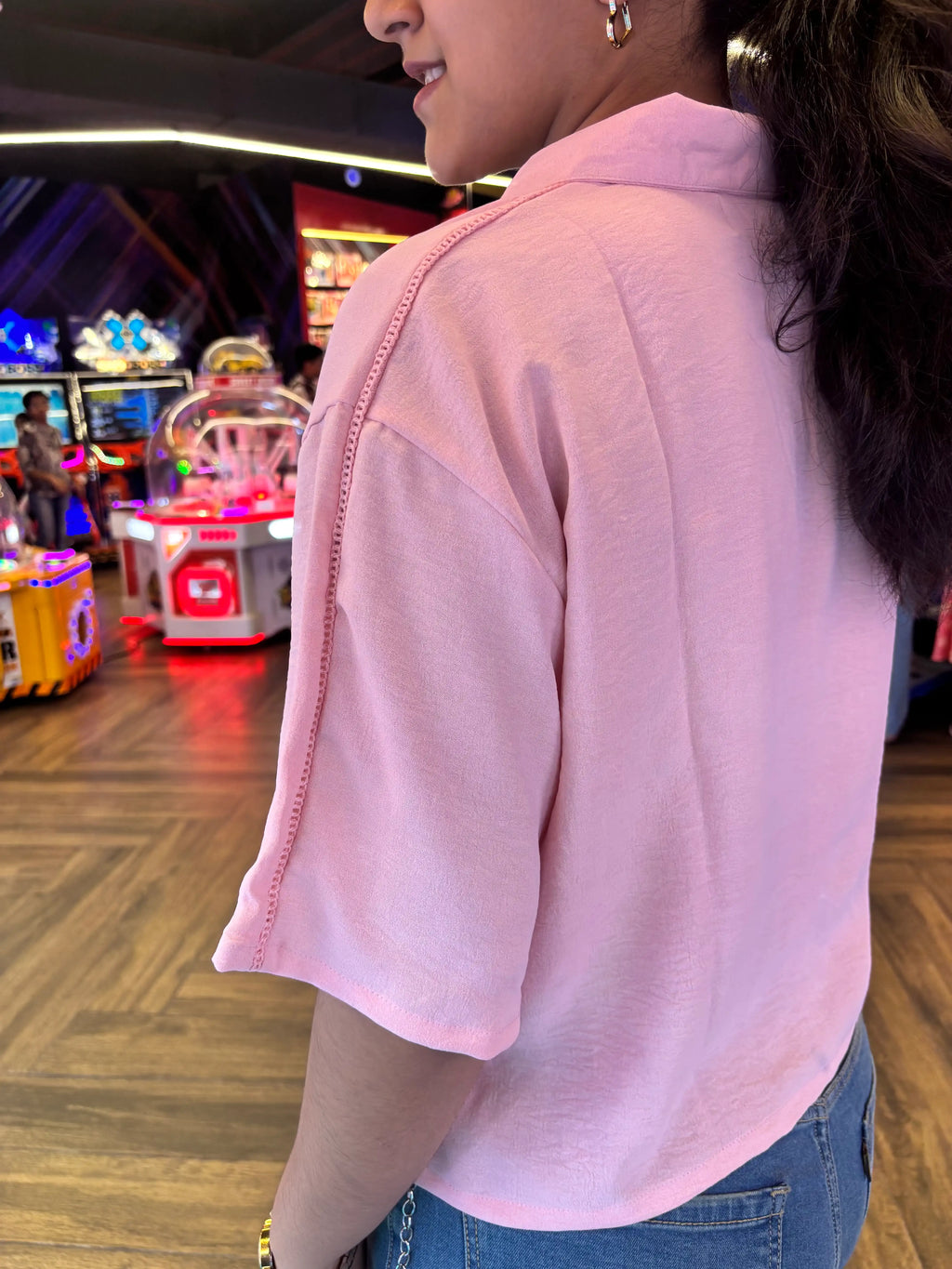 Blush Pink Crop Shirt